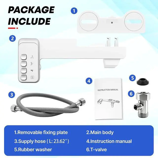 Alt view image 2 of 7 - Bidet Attachment for Toilet,Independent Adjustable Water Pressure | Daxsysy Bidet For Toilet,Self Cleaning Non-Electric Bidet Toilet Seat Attachment,Fresh Water Bidet Toilet Seat, White