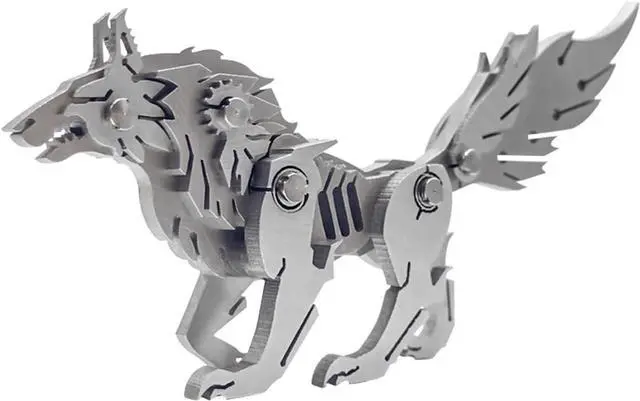 Main image of Metal Puzzles for Adults, Mechanical Wolf 3D Metal Puzzle | Animal 3D Puzzles for Adults,DIY 3D Puzzles for Adults Brain Teasers,Simple Metal model kits Ideal for Gifts and Decorations