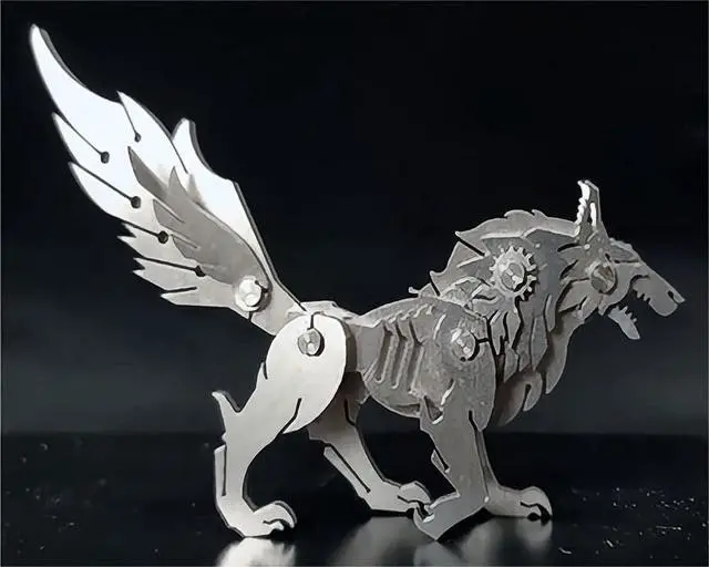 Alt view image 5 of 6 - Metal Puzzles for Adults, Mechanical Wolf 3D Metal Puzzle | Animal 3D Puzzles for Adults,DIY 3D Puzzles for Adults Brain Teasers,Simple Metal model kits Ideal for Gifts and Decorations