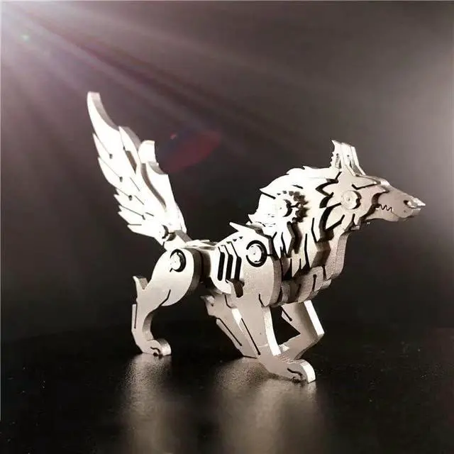 Alt view image 2 of 6 - Metal Puzzles for Adults, Mechanical Wolf 3D Metal Puzzle | Animal 3D Puzzles for Adults,DIY 3D Puzzles for Adults Brain Teasers,Simple Metal model kits Ideal for Gifts and Decorations