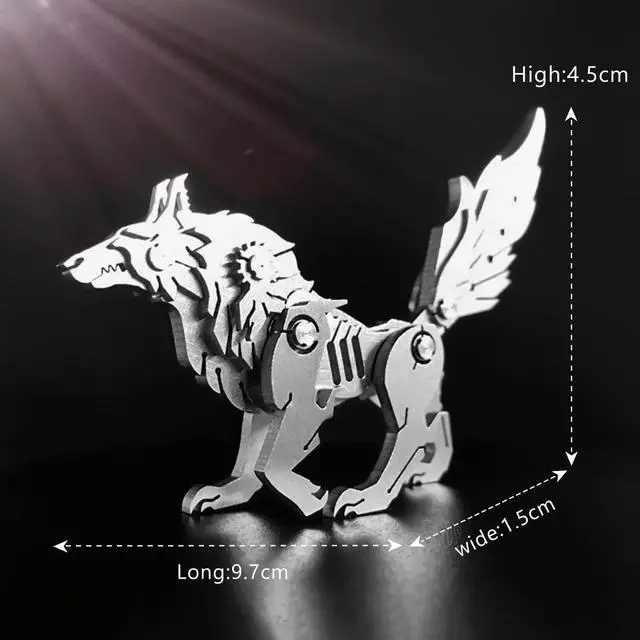 Alt view image 4 of 6 - Metal Puzzles for Adults, Mechanical Wolf 3D Metal Puzzle | Animal 3D Puzzles for Adults,DIY 3D Puzzles for Adults Brain Teasers,Simple Metal model kits Ideal for Gifts and Decorations