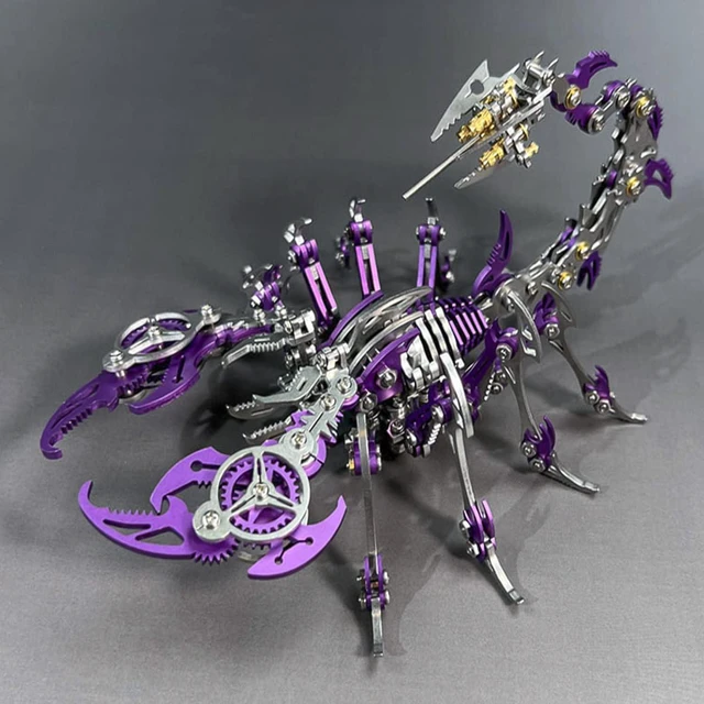 Alt view image 5 of 6 - 3D Metal Puzzles for Adults,Mechanical Model Scorpion King Purple | 3D Puzzles for Adults Mechanical Model Kit Scorpion King Purple,Simple Metal Model Kits Ideal for Gifts and Decor for Adult
