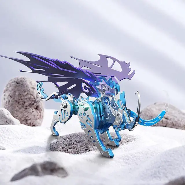 Alt view image 3 of 7 - 3D Metal Puzzles for Adults,Mechanical Model Kit Qiong Qi Blue | Qi Blue 3D Puzzles for Adults Mechanical Model Kit Qiong Qi Blue,Simple Metal Model Kits Ideal for Gifts and Decor for Adult