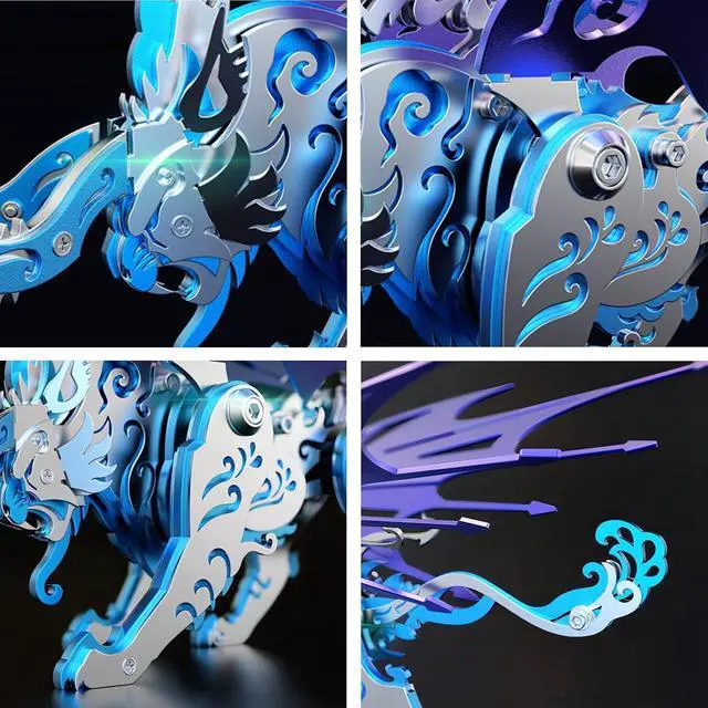 Alt view image 2 of 7 - 3D Metal Puzzles for Adults,Mechanical Model Kit Qiong Qi Blue | Qi Blue 3D Puzzles for Adults Mechanical Model Kit Qiong Qi Blue,Simple Metal Model Kits Ideal for Gifts and Decor for Adult