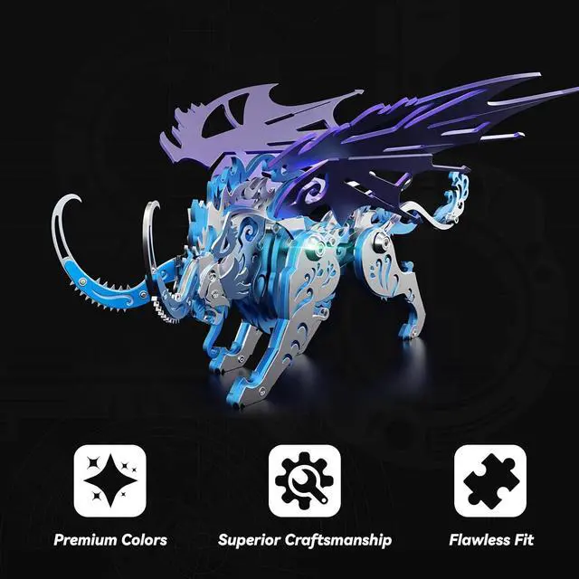 Alt view image 5 of 7 - 3D Metal Puzzles for Adults,Mechanical Model Kit Qiong Qi Blue | Qi Blue 3D Puzzles for Adults Mechanical Model Kit Qiong Qi Blue,Simple Metal Model Kits Ideal for Gifts and Decor for Adult