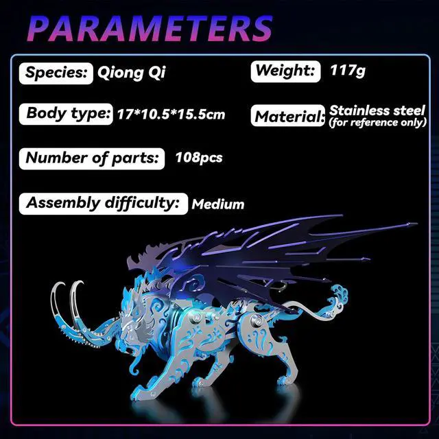 Alt view image 4 of 7 - 3D Metal Puzzles for Adults,Mechanical Model Kit Qiong Qi Blue | Qi Blue 3D Puzzles for Adults Mechanical Model Kit Qiong Qi Blue,Simple Metal Model Kits Ideal for Gifts and Decor for Adult