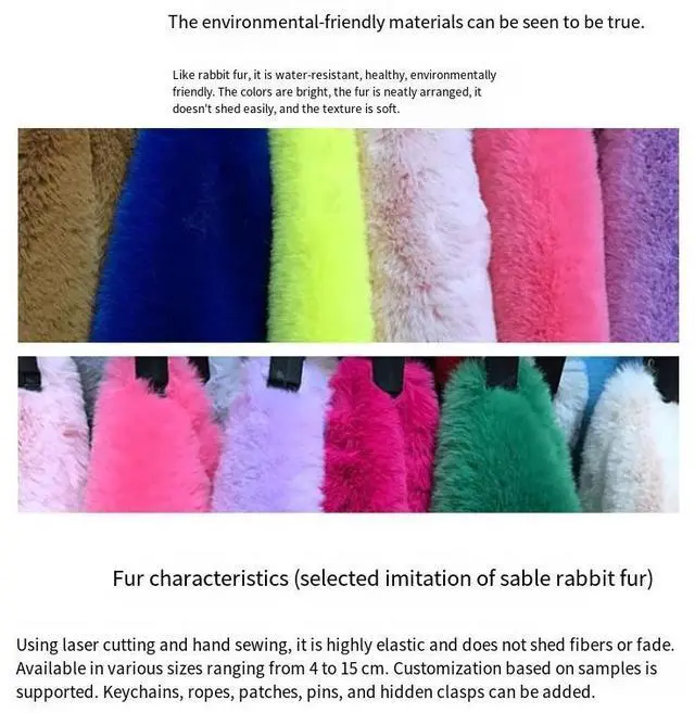 Alt view image 7 of 7 - 10Pcs Christmas Plush Pom Pom Ornaments Fluorescent Green Elf Hanging Decorations with Bow, White Faux Rabbit Fur Tree Hanging Balls for Holiday Setup