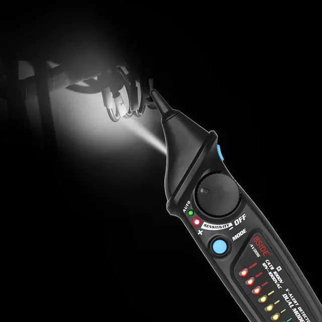 Alt view image 4 of 7 - BSIDE AVD06 Non-Contact Voltage Detector Electric Power Socket Outlet AC Voltage Tester Pen 12-1000V Auto/Manual Mode Adjustable Sensitivity NCV Live Wire Check with Color LED Indicator and Flashlight