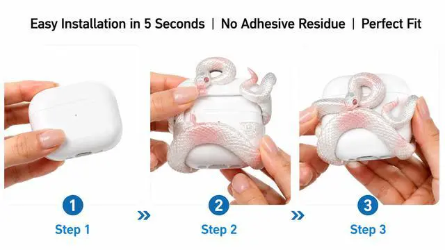 Alt view image 3 of 7 - Original Snake Series AirPods Pro 3 Case Protective Cover for Apple Earbuds, Shockproof Drop Protection Shell