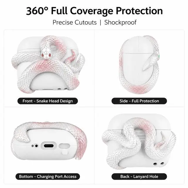Alt view image 7 of 7 - Original Snake Series AirPods Pro 3 Case Protective Cover for Apple Earbuds, Shockproof Drop Protection Shell
