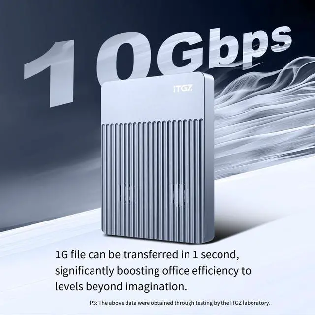 Alt view image 3 of 7 - ITGZ USB 3.1 M.2 4-Bay SSD Enclosure, 10Gbps NVMe External Box, Dual Turbo Silent Fans, Aluminum Alloy, Supports Four Drives Simultaneous Read/Write, 32TB Capacity