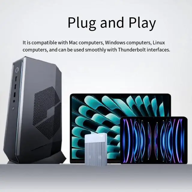 Alt view image 6 of 7 - ITGZ USB 3.1 M.2 4-Bay SSD Enclosure, 10Gbps NVMe External Box, Dual Turbo Silent Fans, Aluminum Alloy, Supports Four Drives Simultaneous Read/Write, 32TB Capacity