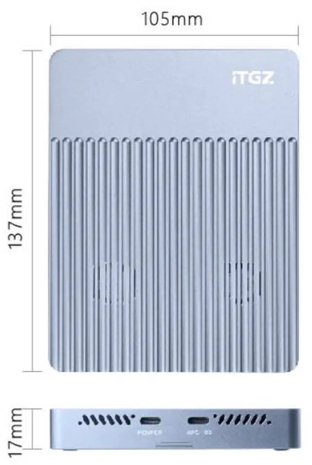 Alt view image 7 of 7 - ITGZ USB 3.1 M.2 4-Bay SSD Enclosure, 10Gbps NVMe External Box, Dual Turbo Silent Fans, Aluminum Alloy, Supports Four Drives Simultaneous Read/Write, 32TB Capacity