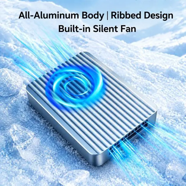 Alt view image 6 of 6 - CFexpress Type-B High-Speed Card Reader, USB-C Interface, USB 3.1 Gen2 10Gbps, Aluminum Alloy with Cooling Fan, for Camera Memory Cards
