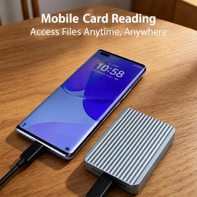 Alt view image 3 of 6 - CFexpress Type-B High-Speed Card Reader, USB-C Interface, USB 3.1 Gen2 10Gbps, Aluminum Alloy with Cooling Fan, for Camera Memory Cards