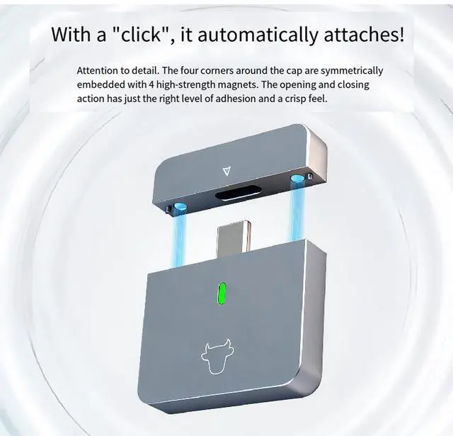 Alt view image 4 of 6 - M.2 2230 Portable SSD Enclosure, Direct Plug-in Design, NVMe Protocol, 10Gbps USB 3.2 Gen2, Magnetic Cover, Plug-and-Play for PC Laptop Smartphone Tablet
