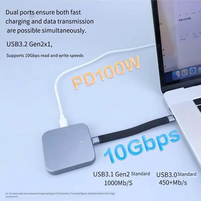 Alt view image 3 of 5 - Magnetic M.2 2230 SSD Enclosure, NVMe 10Gbps, RTL9210, PD 100W Passthrough, Super Capacitor, for iPhone 15 Pro/PC