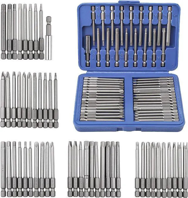 Main image of Screwdriver Bit Set, Sunsbell Security Bit Set Extra Long Magnetic Driver Kit, Drill Screwdriver Bit Set, Screw Driver Bits with Case, Hex, Star Bits, Square, Spanner Bits - 50Pcs