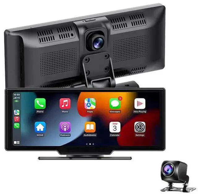 Main image of 10.26" Wireless Carplay Smart Dash Cam Front & Rear 1080P Recording, Mirror Link, Voice Control, GPS Navigation, Loop Recording, Parking Monitor
