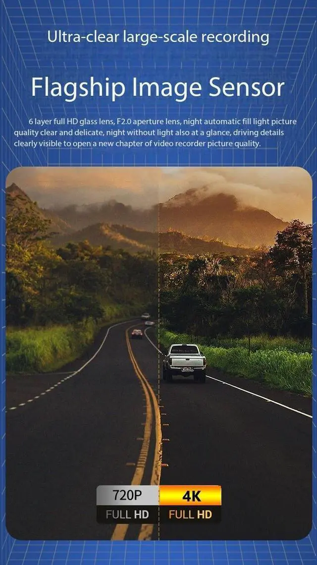 Alt view image 6 of 7 - 10.26" Wireless Carplay Smart Dash Cam Front & Rear 1080P Recording, Mirror Link, Voice Control, GPS Navigation, Loop Recording, Parking Monitor
