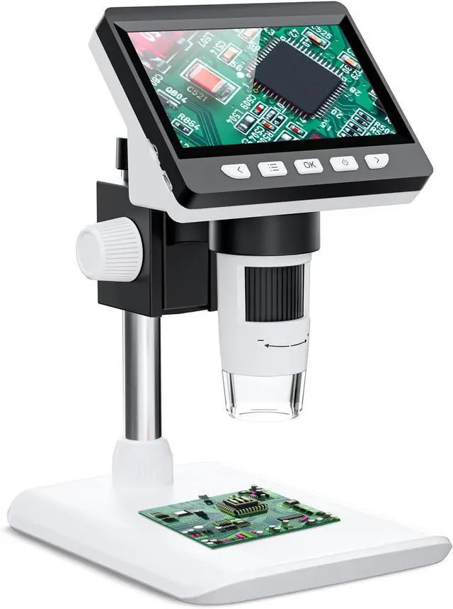 Main image of 4.3" Digital Microscope for Adults, SKYEAR Coin Microscope 1000X Magnification with 8 Ajustable LED Fill Lights, USB Microscope for Windows/MacOS, Coin Collection Supplies-White