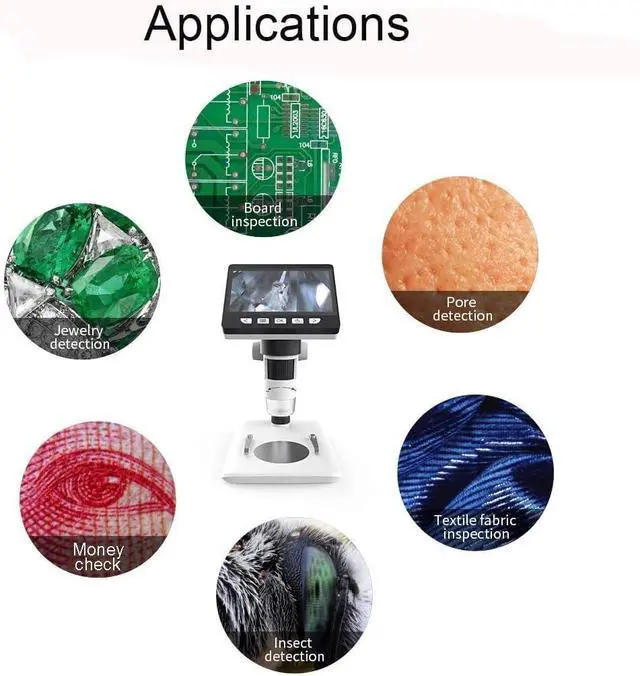 Alt view image 4 of 7 - 4.3" Digital Microscope for Adults, SKYEAR Coin Microscope 1000X Magnification with 8 Ajustable LED Fill Lights, USB Microscope for Windows/MacOS, Coin Collection Supplies-White