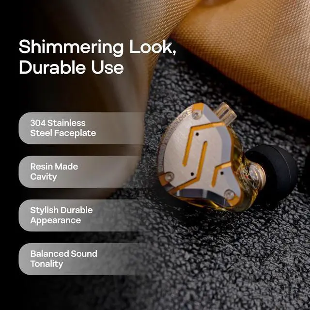 Alt view image 5 of 7 - Linsoul KZ ZS10 Pro, 4BA+1DD 5 Driver in Ear Monitor, HiFi Wired Earbuds, Gaming Earbuds, Hybrid IEM Earphones with Stainless Steel Faceplate, Detachable Cable for Musician(with Mic)