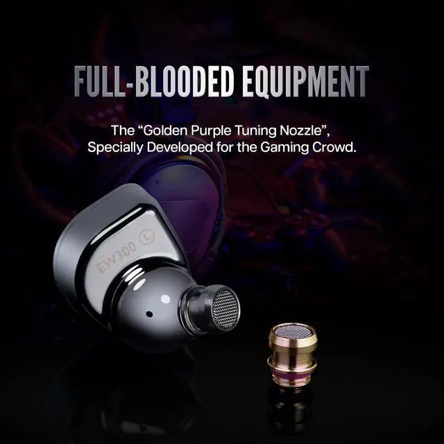 Alt view image 2 of 5 - SIMGOT EW300 1DD+1Planar+1PZT Hybrid Driver IEMs, Standard Edition,HiFi Wired Earbuds, Gaming Earbuds with Detachable Nozzles, Silver-Plated OFC In Ear Monitor Cable for Audiophile Musician