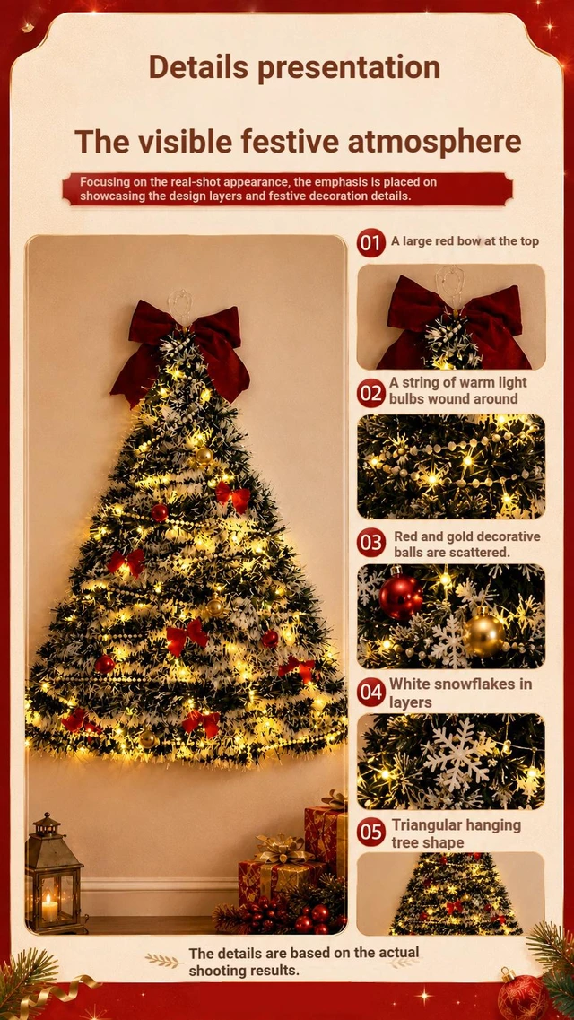 Alt view image 4 of 6 - DIY Christmas Tree Decoration Set Lighted Artificial PVC Tinsel Tree Window Shop Festival Store Display