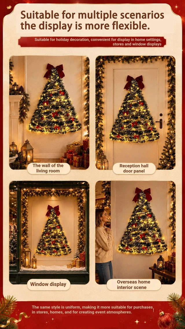 Alt view image 5 of 6 - DIY Christmas Tree Decoration Set Lighted Artificial PVC Tinsel Tree Window Shop Festival Store Display