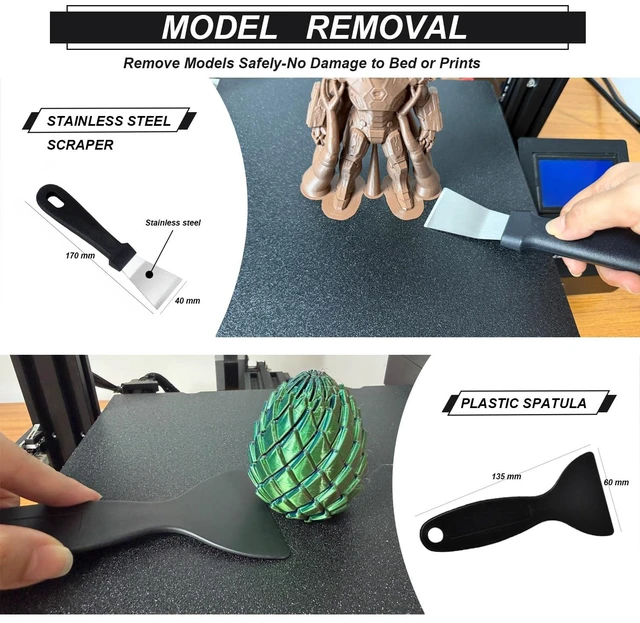 Alt view image 7 of 7 - 124Pcs 3D Printing Accessory Tools with Tool Bag,Remove/Trim and Finish 3D Print, Deburring Tool, Nozzle Cleaning, Removal Scrapers, Finishing Tools