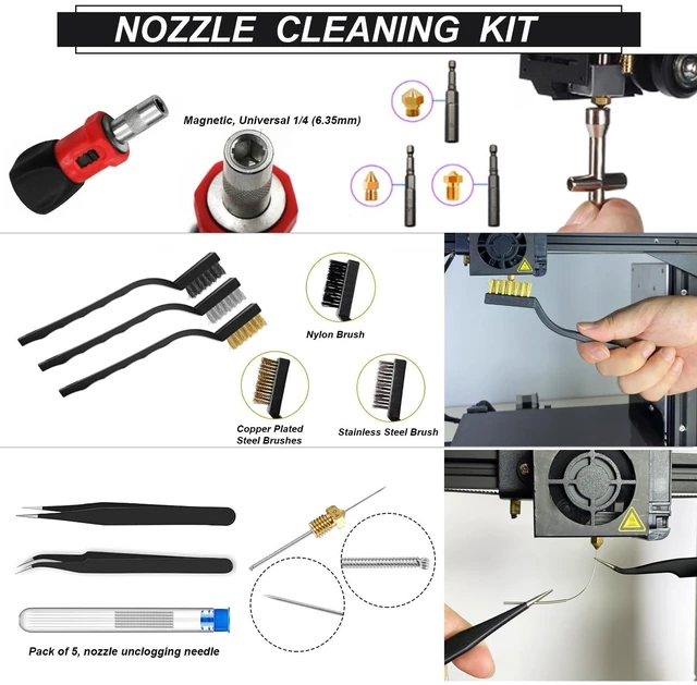 Alt view image 5 of 7 - 124Pcs 3D Printing Accessory Tools with Tool Bag,Remove/Trim and Finish 3D Print, Deburring Tool, Nozzle Cleaning, Removal Scrapers, Finishing Tools