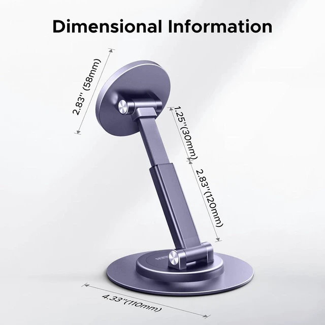 Alt view image 6 of 7 - UGREEN Magnetic Phone Stand for MagSafe, Height Adjustable iPhone Stand for Desk with 360° Rotation Compatible for iPhone 17 Air 16 Pro 15 Pro Max 14 Plus 13 12 and MagSafe Case(Black)