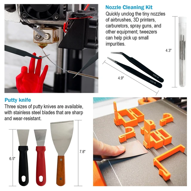 Alt view image 6 of 7 - 99PCS Pcs 3D Printer Toolbox Kit, 3D Printing ABS Storage Tool Set Includes Screwdriver/Wrench/Pliers/Needle for Cleaning Finishing Printing