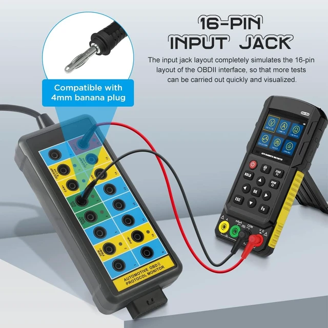 Alt view image 6 of 7 - OBD2 Breakout Box with LED Light Indicator, Professional 16-Pin OBD Breakout Box, Automotive Electrical Diagnostic Test Tool, Portable Testing Tool