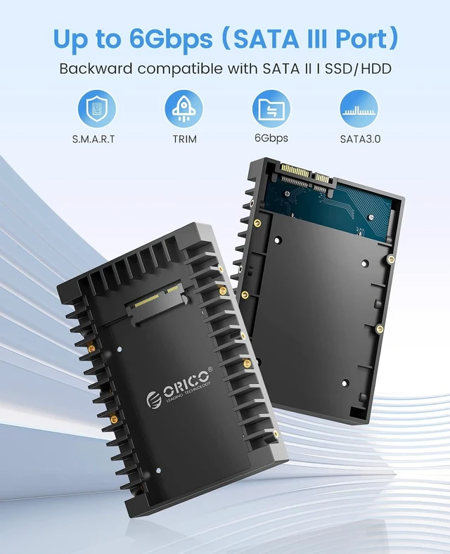 Alt view image 2 of 7 - 2.5 SSD SATA to 3.5 Hard Drive Adapter Internal Drive Bay Converter Mounting Bracket Caddy Tray for 7 / 9.5 / 12.5mm 2.5 inch HDD / SSD with SATA III Interface