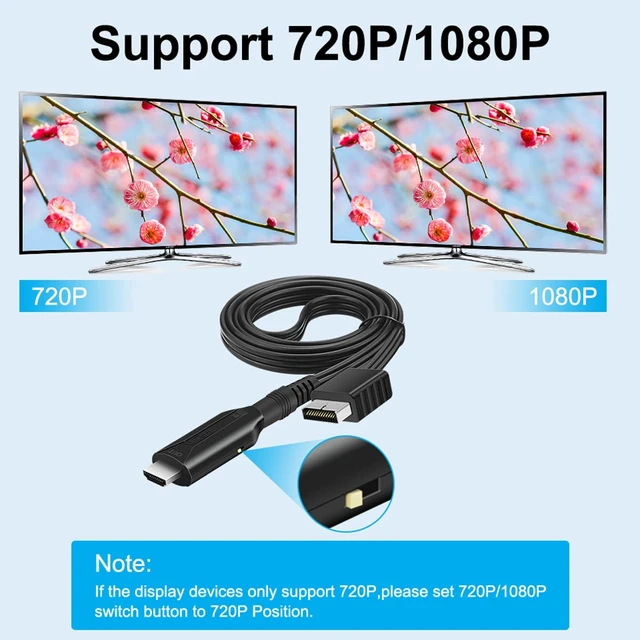Alt view image 6 of 7 - HDMI Cable for PlayStation 2 & PlayStation 1 Console (PS2 & PS1), PS1/PS2 to HDMI Adapter with True RGB Signal Output PlayStation 1 Adapter Sony PS2 HDMI Converter