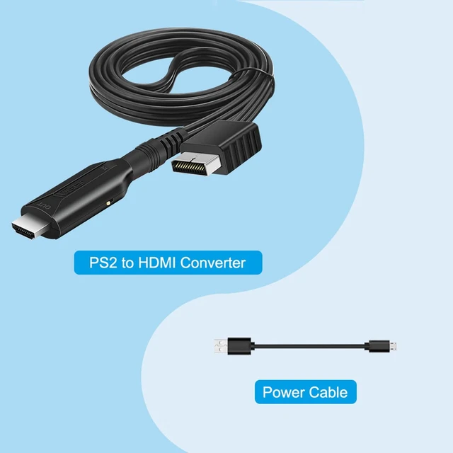 Alt view image 3 of 7 - HDMI Cable for PlayStation 2 & PlayStation 1 Console (PS2 & PS1), PS1/PS2 to HDMI Adapter with True RGB Signal Output PlayStation 1 Adapter Sony PS2 HDMI Converter