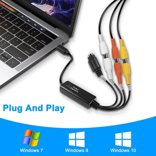 Alt view image 2 of 7 - RCA AV to USB C Converter Video Capture Card Adapter,1 Channel AV NTSC PAL Video S Video/Composite to USB Converter Video Audio RCA for Mobile Phone/PC