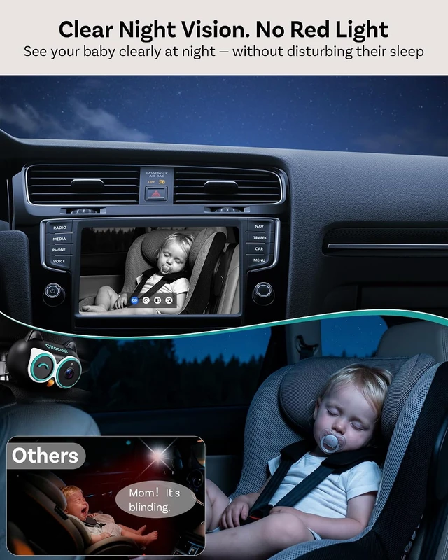 Alt view image 3 of 7 - Cabin Care Car Adapter with Baby Car Camera, Wireless CarPlay Display on CarScreen 2026, Plug-and-Play 1080P HD Rear Seat Baby Monitor, Split Screen Navigation, for Parents & Pet Owners