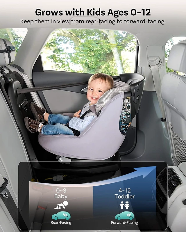 Alt view image 6 of 7 - Cabin Care Car Adapter with Baby Car Camera, Wireless CarPlay Display on CarScreen 2026, Plug-and-Play 1080P HD Rear Seat Baby Monitor, Split Screen Navigation, for Parents & Pet Owners