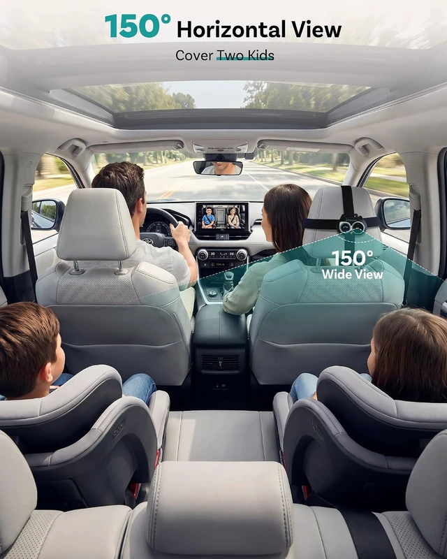 Alt view image 2 of 7 - Cabin Care Car Adapter with Baby Car Camera, Wireless CarPlay Display on CarScreen 2026, Plug-and-Play 1080P HD Rear Seat Baby Monitor, Split Screen Navigation, for Parents & Pet Owners