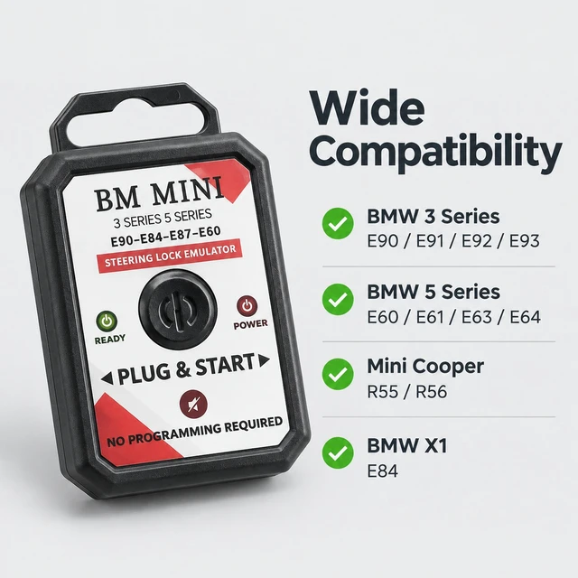 Alt view image 4 of 6 - Steering Lock Emulator for BMW E90 E91 E92 E93 E84 E87 E60 MINI ELV ESL Bypass Module, Plug & Play, No Programming Required