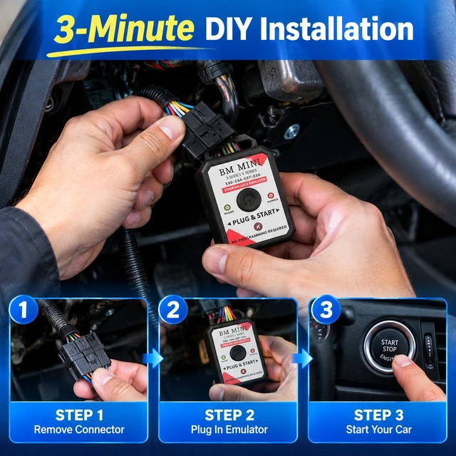 Alt view image 5 of 6 - Steering Lock Emulator for BMW E90 E91 E92 E93 E84 E87 E60 MINI ELV ESL Bypass Module, Plug & Play, No Programming Required