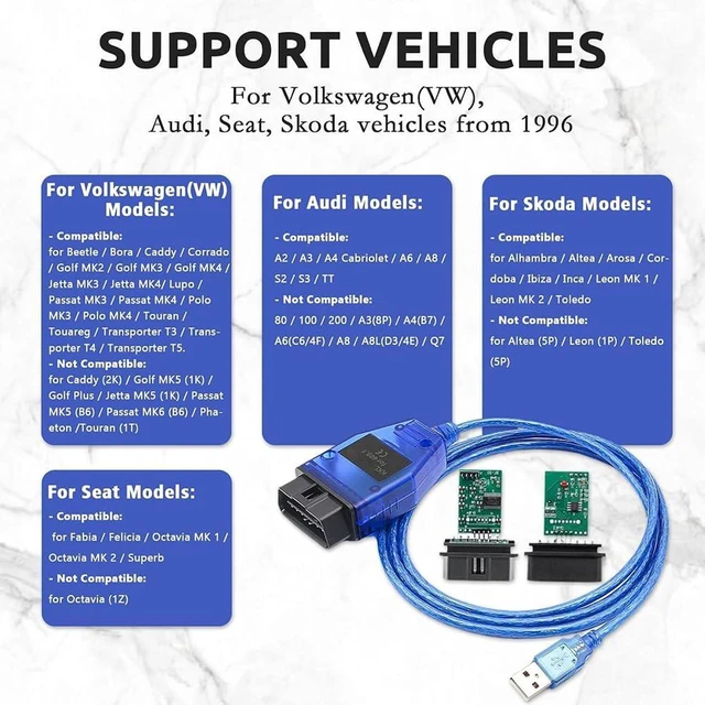 Alt view image 5 of 7 - For VAG 409 KKL OBD2 Car Diagnostic Cable Scanner Interface For Vag KKL 409 Chip CH340 works For VW/Audi/Seat/Volkswagen/Skoda