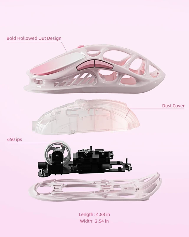 Alt view image 5 of 7 - GravaStar Mercury M1 Pro Wireless Gaming Mouse, Up to 209H Battery Life,Magnesium Alloy, 26,000 DPI, PAW3395DM Sensor, 5 Programmable Buttons, Tri-mode, 4K Polling Rate(not include dongle)
