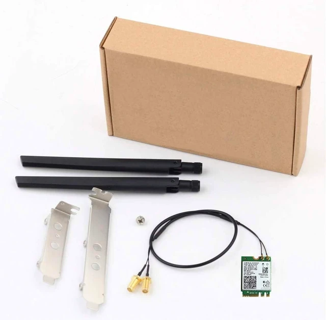 Alt view image 4 of 6 - AX210NGW DTK WiFi Card WiFi 6E Supports 6GHz, 2230, 2x2 AX+BT 5.3+Tri-Band, Includes RF Cable (11 inch), 5dBi High Gain Antennas and Low-Profile Brackets