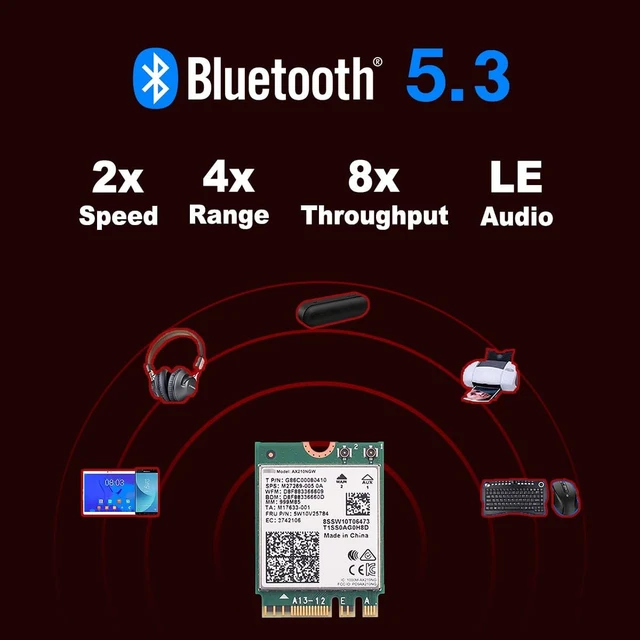 Alt view image 4 of 6 - WiFi 6E AX210 NGW Wireless Card M.2 2230/NGFF WiFi 6E Laptop Module with Bluetooth 5.3, 5400Mbps Tri-Band AX210 WiFi Chip Adapter, MU-MIMO, Ultra-Low Latency, Supports Windows 11/10 (64bit)