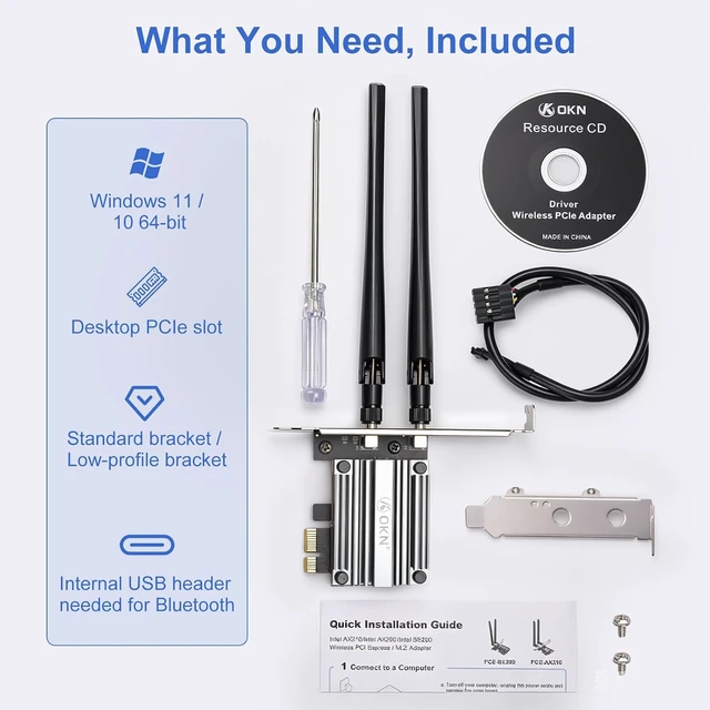 Alt view image 3 of 7 - WiFi 7 PCIE Card 9.3Gbps 802.11BE WiFi 6E Card with Bluetooth 5.4 Tri-Band 4K QAM 320MHz WiFi 7 BE200 Inside Wireless Network Adapter for PC Desktop Supports Windows 10/11 (Not for AMD Motherboard)