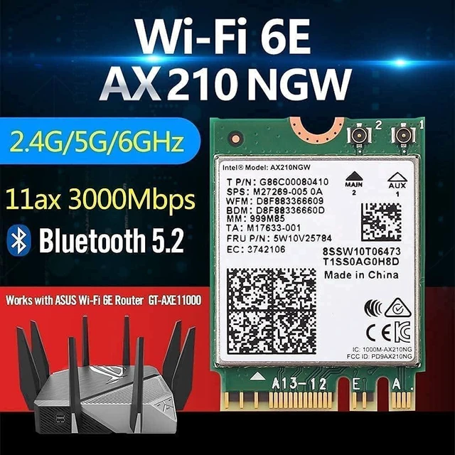 Alt view image 2 of 7 - WiFi 6E Intel AX210 and WiFi 6 Intel AX200 for Upgrading Laptop to WiFi 6 Speed 2400Mbps + 574Mbps
